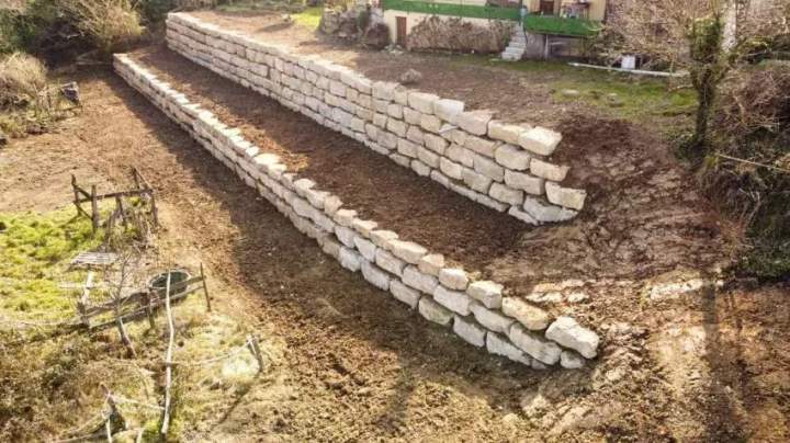 Enrochement de mur, Chambéry